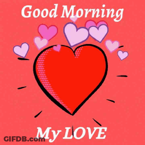 Red Heart Surrounded By Hearts Good Morning My Love GIF