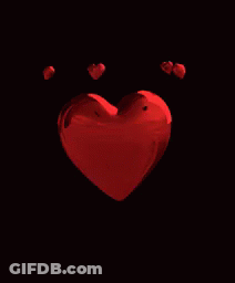 Red Heart Surrounded By Smaller Hearts GIF