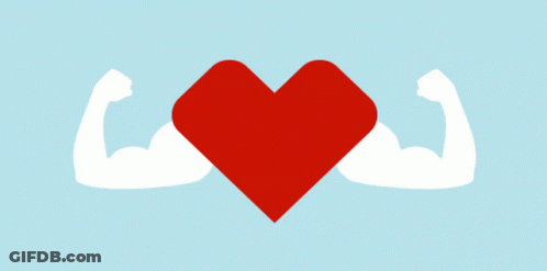 Red Heart Surrounded By Two White Muscles GIF