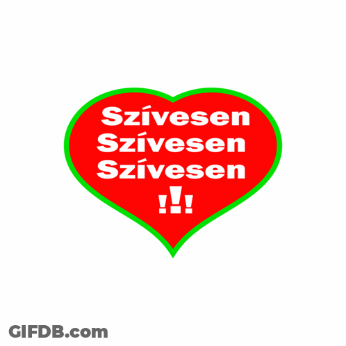 Red Heart Szívesen Szivesen Szivesen GIF