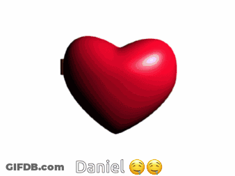 Red Heart With Angel Picture And Name Daniel GIF