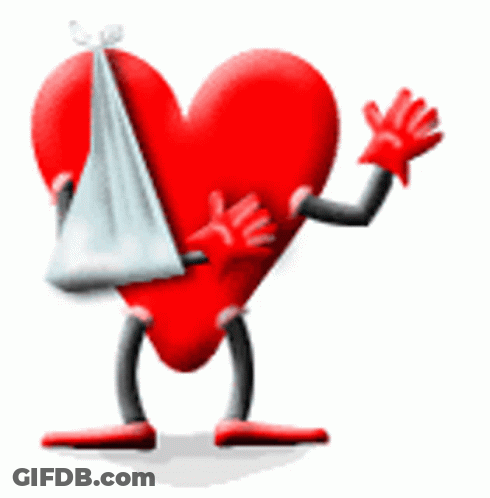 Red Heart With Arms And Legs Holding Bandage GIF