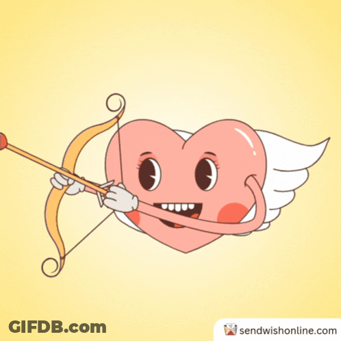 Red Heart With Arrow And Sendwishonline.com GIF