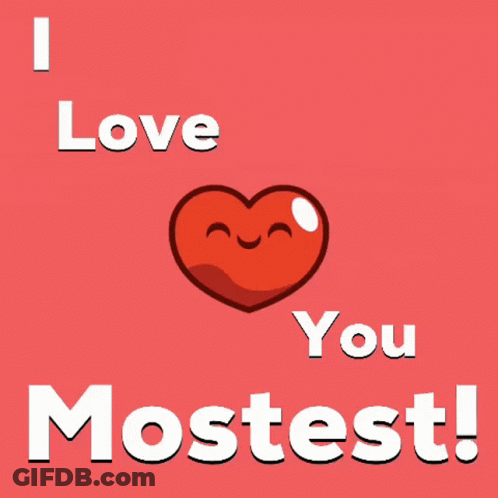 Red Heart With Face Saying I Love You Mostest GIF
