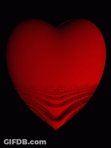 Red Heart With Few Lines On Black GIF