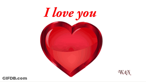 Red Heart With I Love You Above GIF