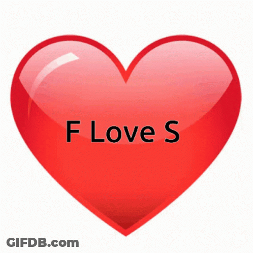 Red Heart With Love Written On It GIF