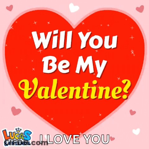 Red Heart With Will You Be My Valentine GIF