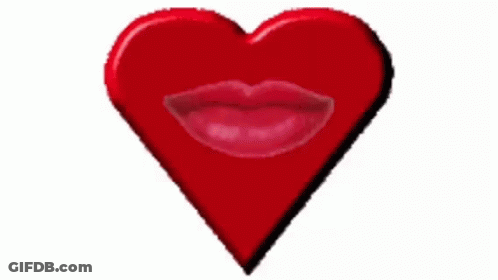 Red Heart With Woman's Lips GIF