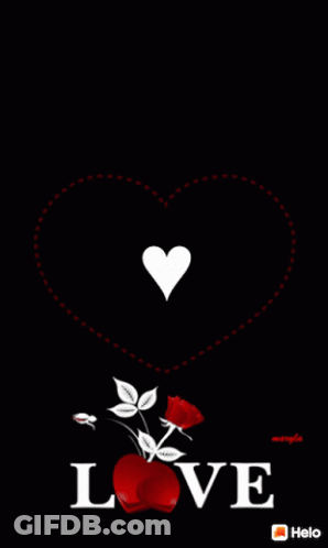 Red Hearts Black Background Love GIF