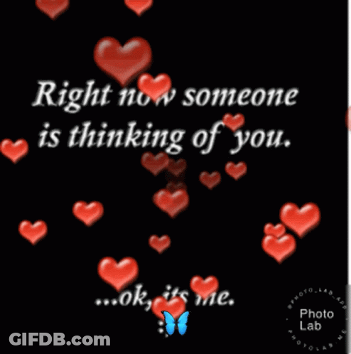 Red Hearts Black Background Right Now Someone Is Thinking Of You Ok It's Me GIF