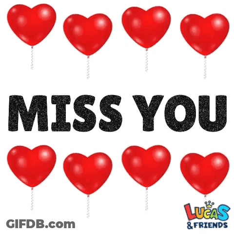 Red Hearts Saying Miss You GIF