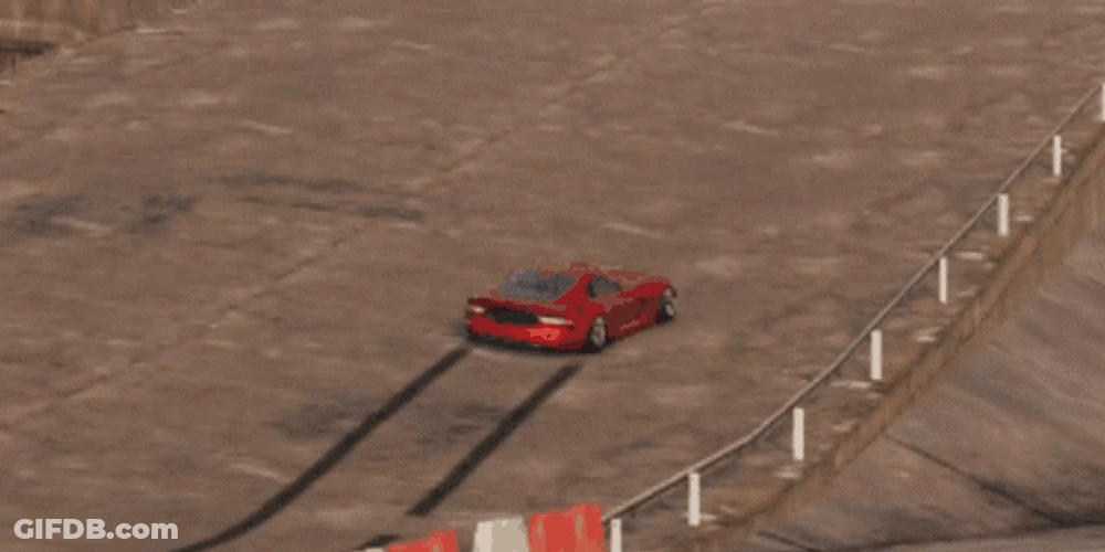 Red Hellcat Drifting Freely GIF