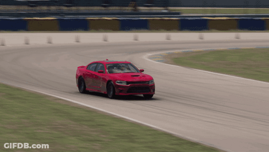 Red Hellcat Sports Car Drift GIF