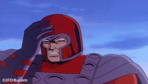 Red Helmet Cartoon Holding Head GIF