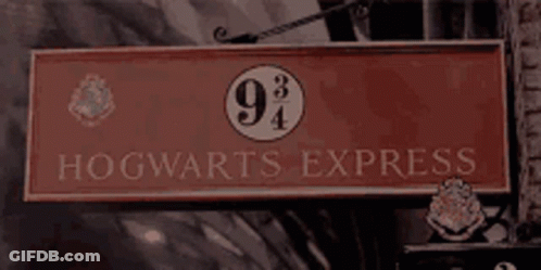 Red Hogwarts Express Sign GIF