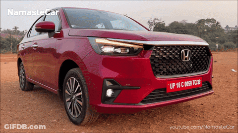 Red Honda With License Plate UP 16 C 0653 TC38 GIF
