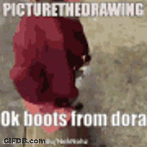 Red Hoodie Saying Picture The Drawing Ok Boots From Dora GIF