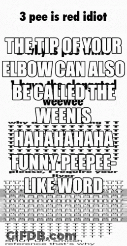 Red Idiot Poster Saying 3 Pee GIF