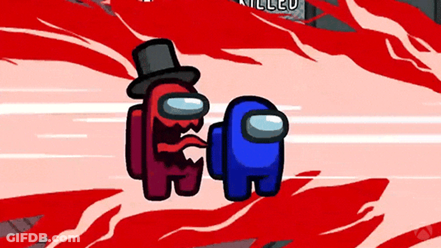 Red Imposter Killing Blue Among Us GIF