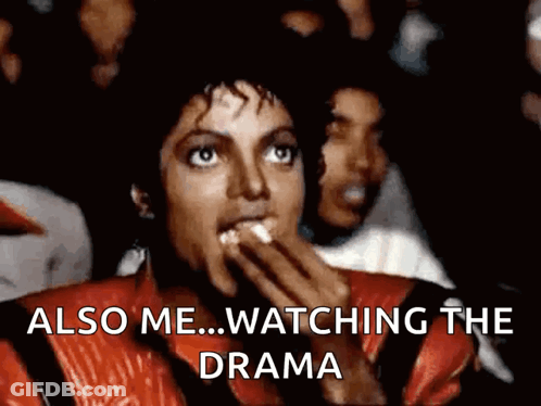 Red Jacket Man Eating Popcorn Also Me Drama GIF