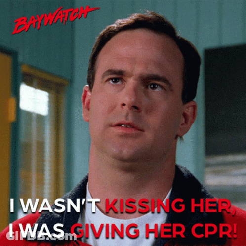 Red Jacket Man Says I Wasn't Kissing Her, Giving CPR GIF
