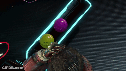 Red Jacket Man With Tattoo And Bowling Balls GIF