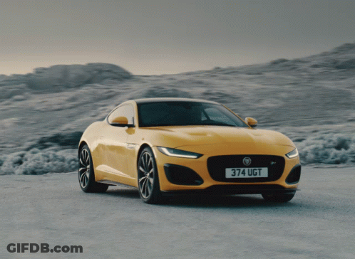 Red Jaguar Car With License Plate 808 Vvu GIF