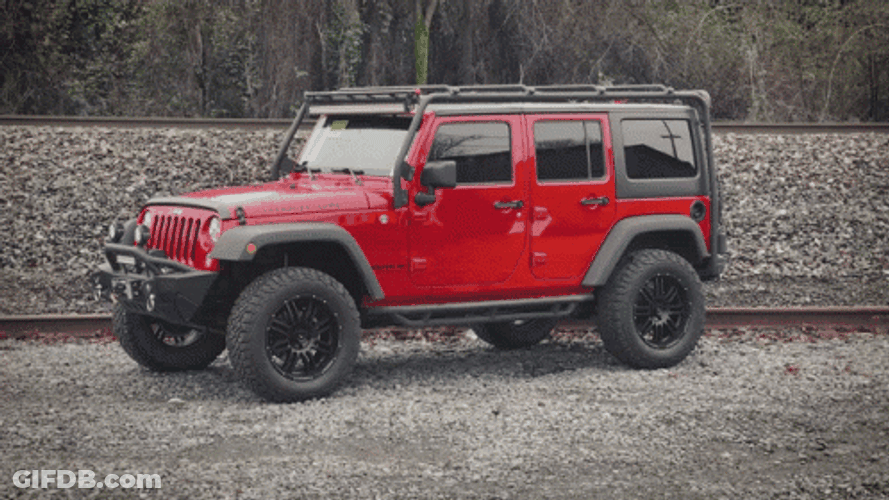 Red Jeep Montage GIF