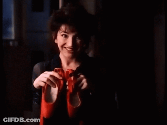 Red Kate Bush Shoe GIF