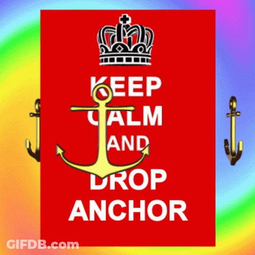 Red Keep Calm And Drop Anchor Poster With Anchors GIF