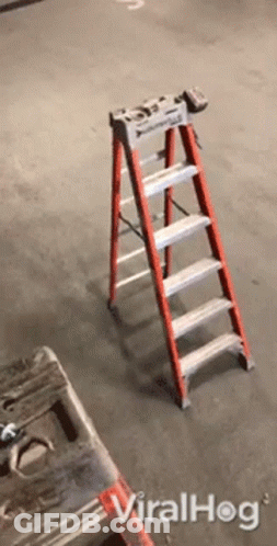 Red Ladder Next To Black Ladder GIF