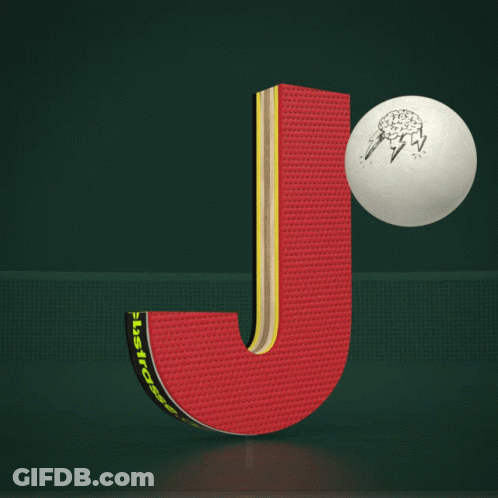 Red Letter J With White Ball GIF