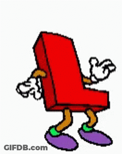 Red Letter L With Arms And Legs GIF