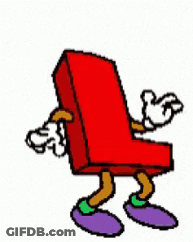Red Letter L With Hands And Legs GIF