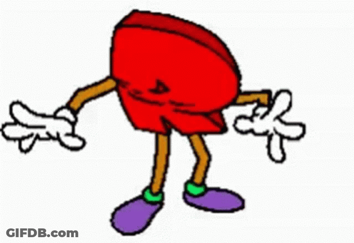 Red Letter R With Hands And Feet GIF