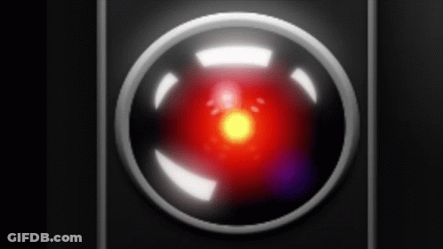 Red Light In Black Circle With White Border GIF