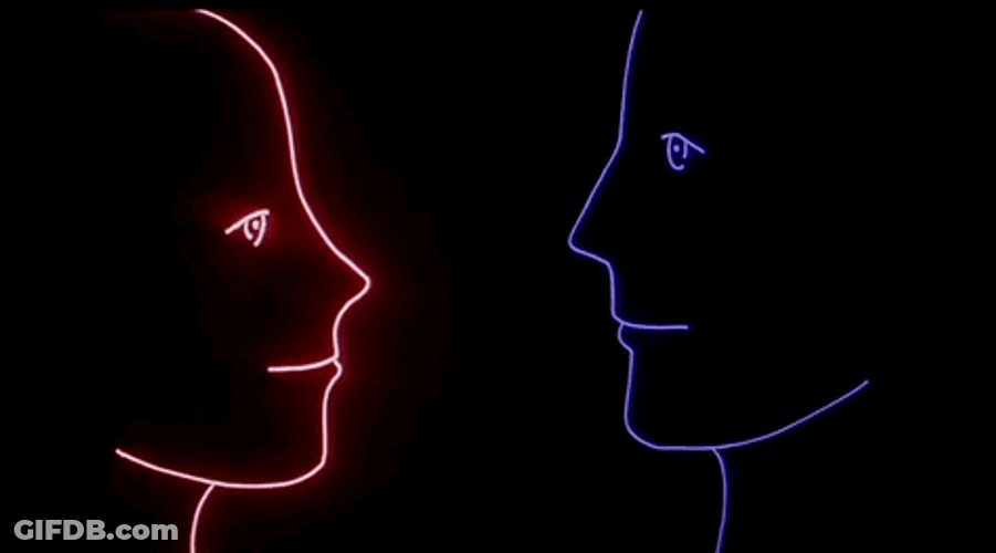 Red Lightning Animated Couple GIF