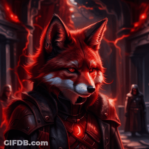Red Lightning Animated Fox GIF