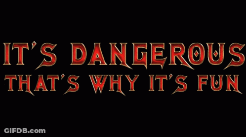 Red Lightning Bolt Saying It's Dangerous That's Why It's Fun GIF
