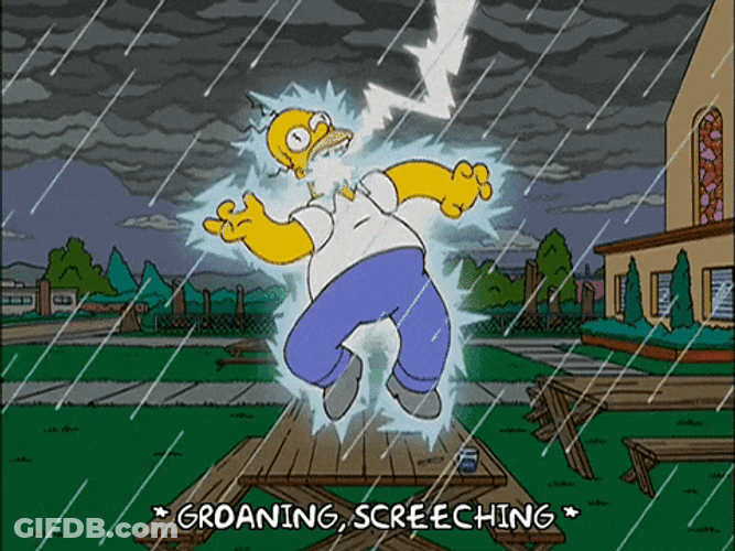 Red Lightning Homer Simpson Screeching GIF