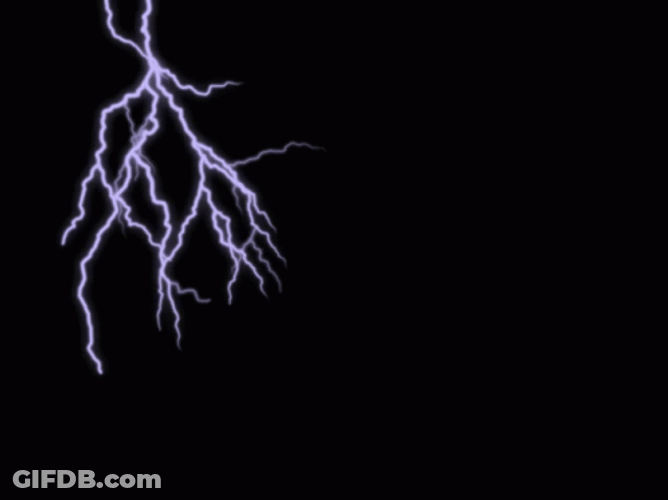 Red Lightning Illuminating The Sky GIF