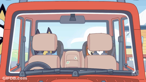 Red Lightning McQueen Driving Down Road GIF
