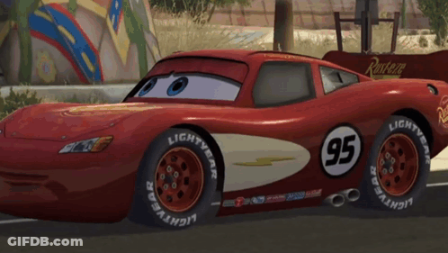 Red Lightning McQueen Race Car Number 95 GIF