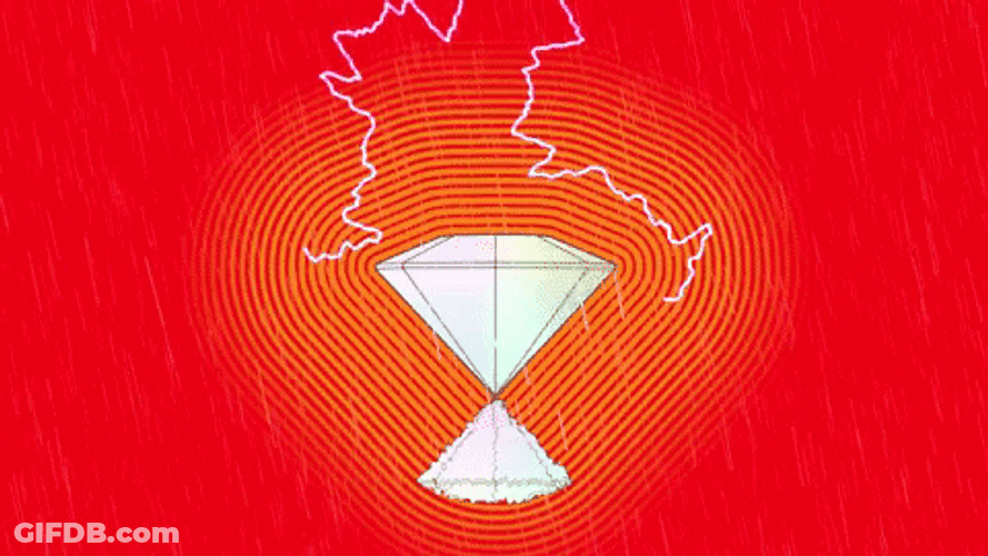 Red Lightning Strikes White Diamond GIF