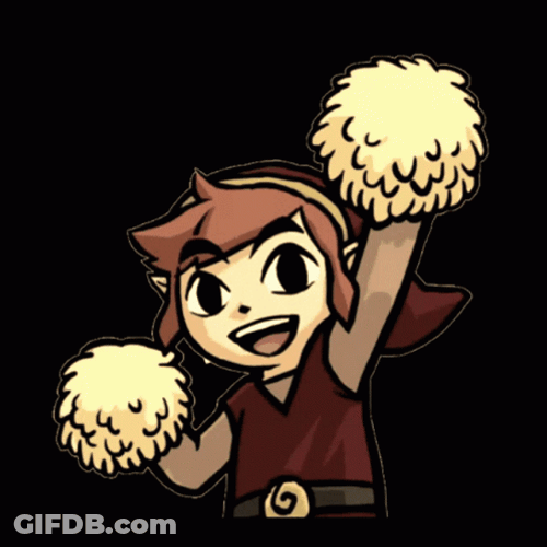 Red Link Triforce Heroes Cheer Dance GIF