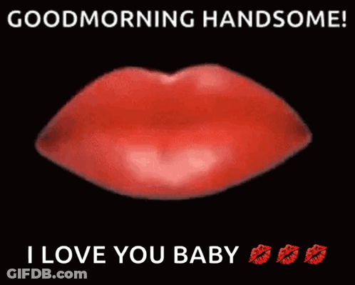Red Lip Good Morning Handsome Love GIF