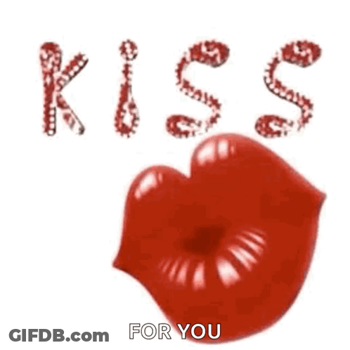 Red Lips Blowing A Kiss Saying Kiss For You GIF