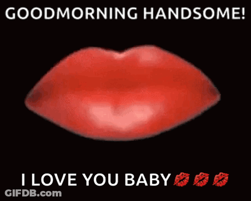 Red Lips Good Morning Handsome I Love You GIF
