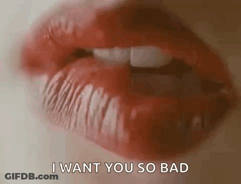 Red Lipstick Mouth Saying I Want You So Bad GIF